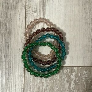 Multicolored glass bead bracelets